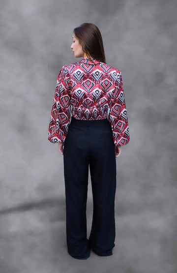 Fancy Patterned V Top