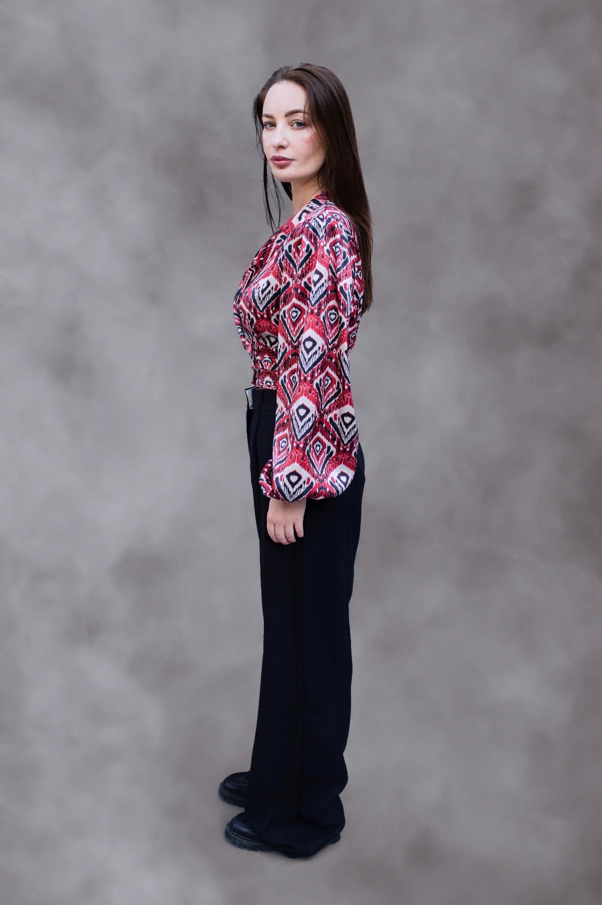 Fancy Patterned V Top