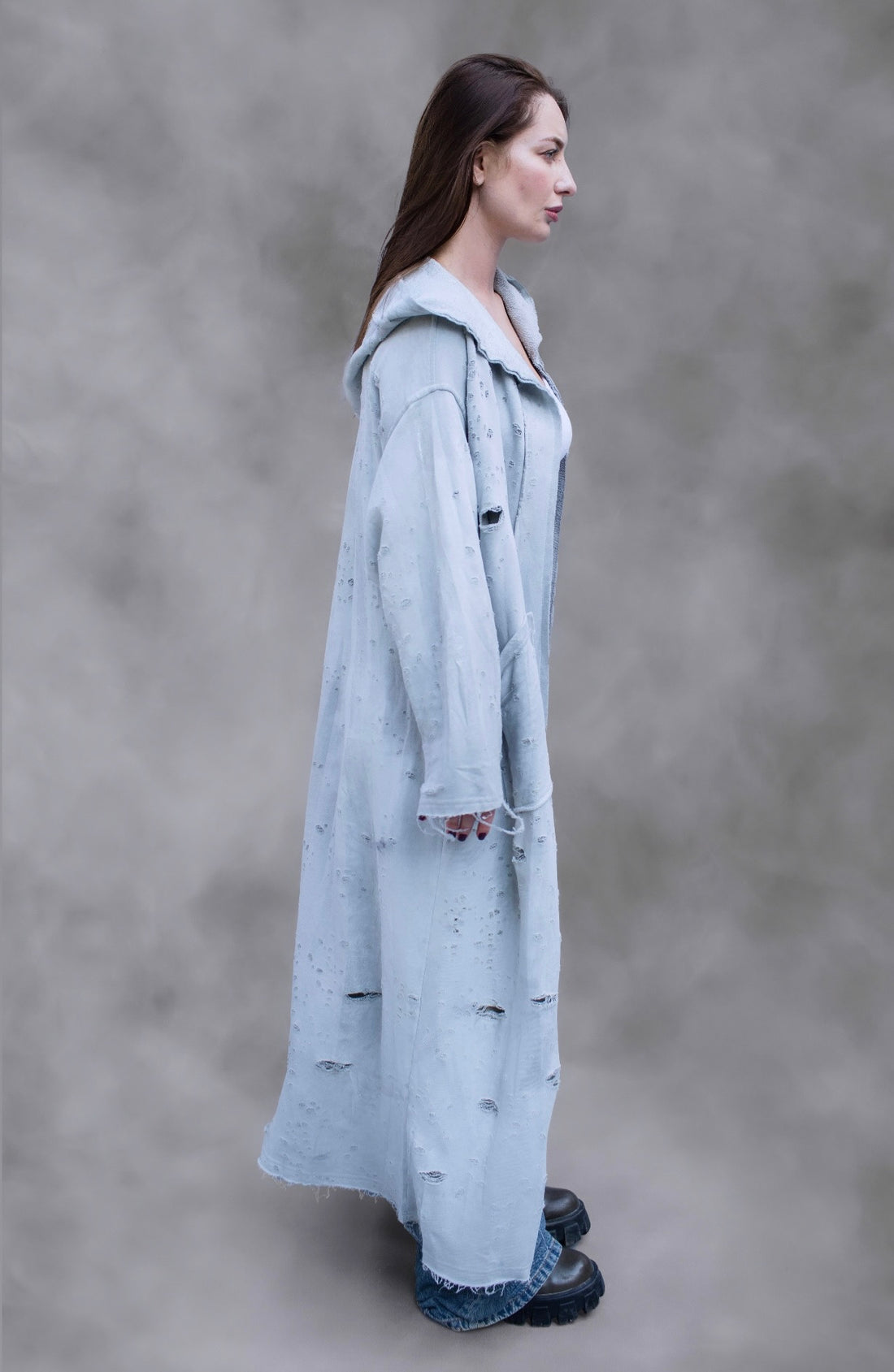 Ripped Grey Cardigan