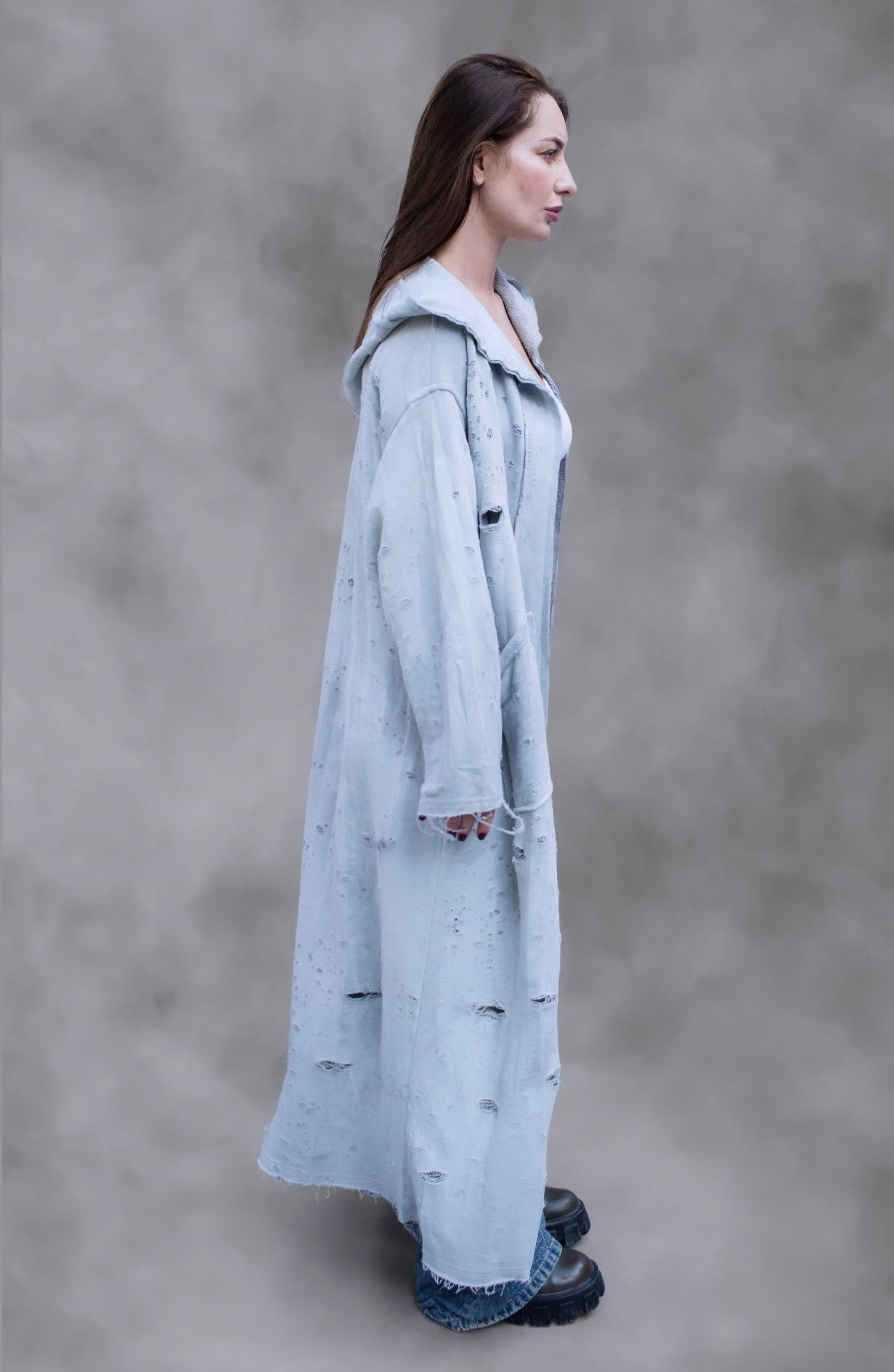 Ripped Grey Cardigan