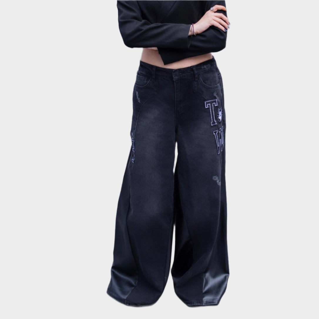 TWS Grey Leather Jeans