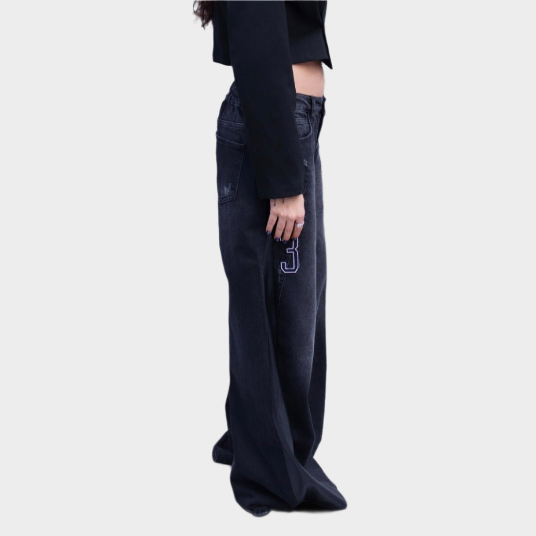 TWS Grey Leather Jeans