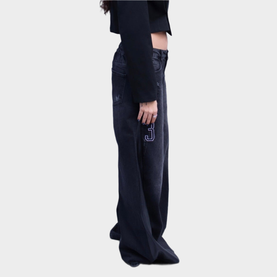 TWS Grey Leather Jeans