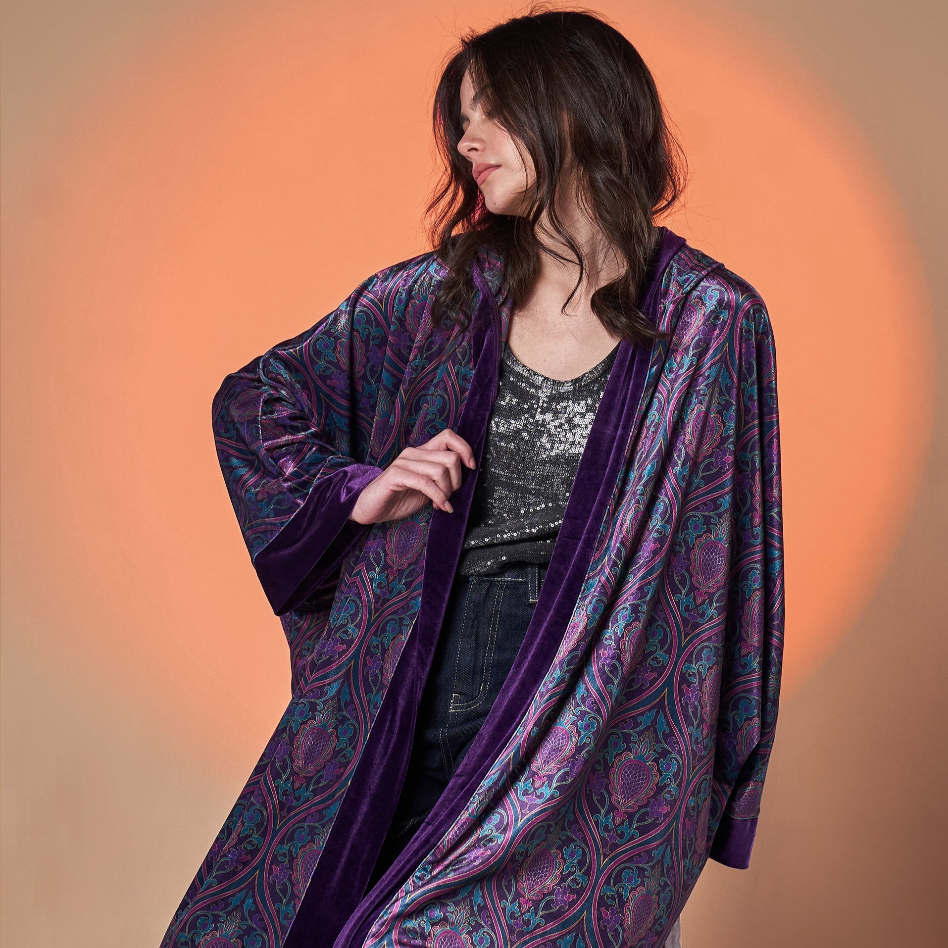Purple Velvet Kaftan