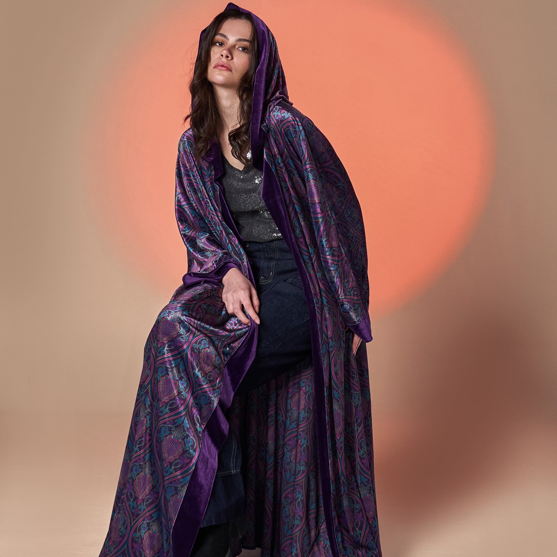 Purple Velvet Kaftan