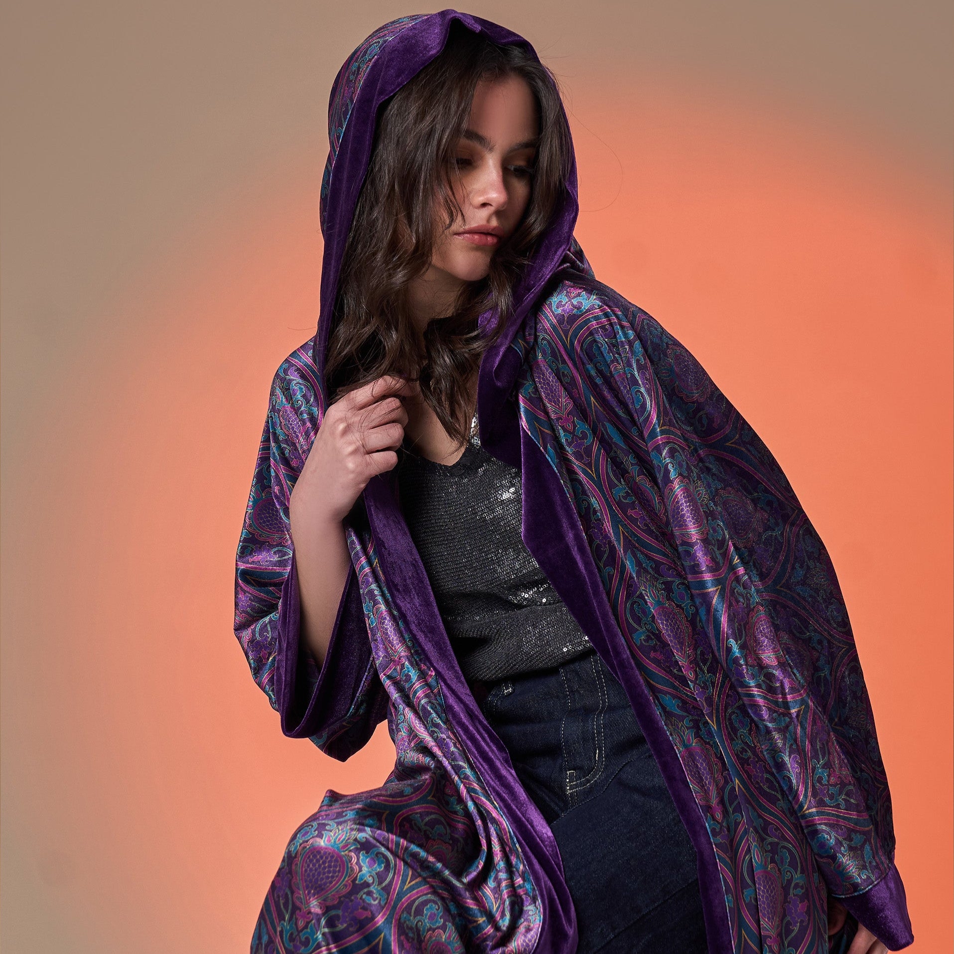 Purple Velvet Kaftan