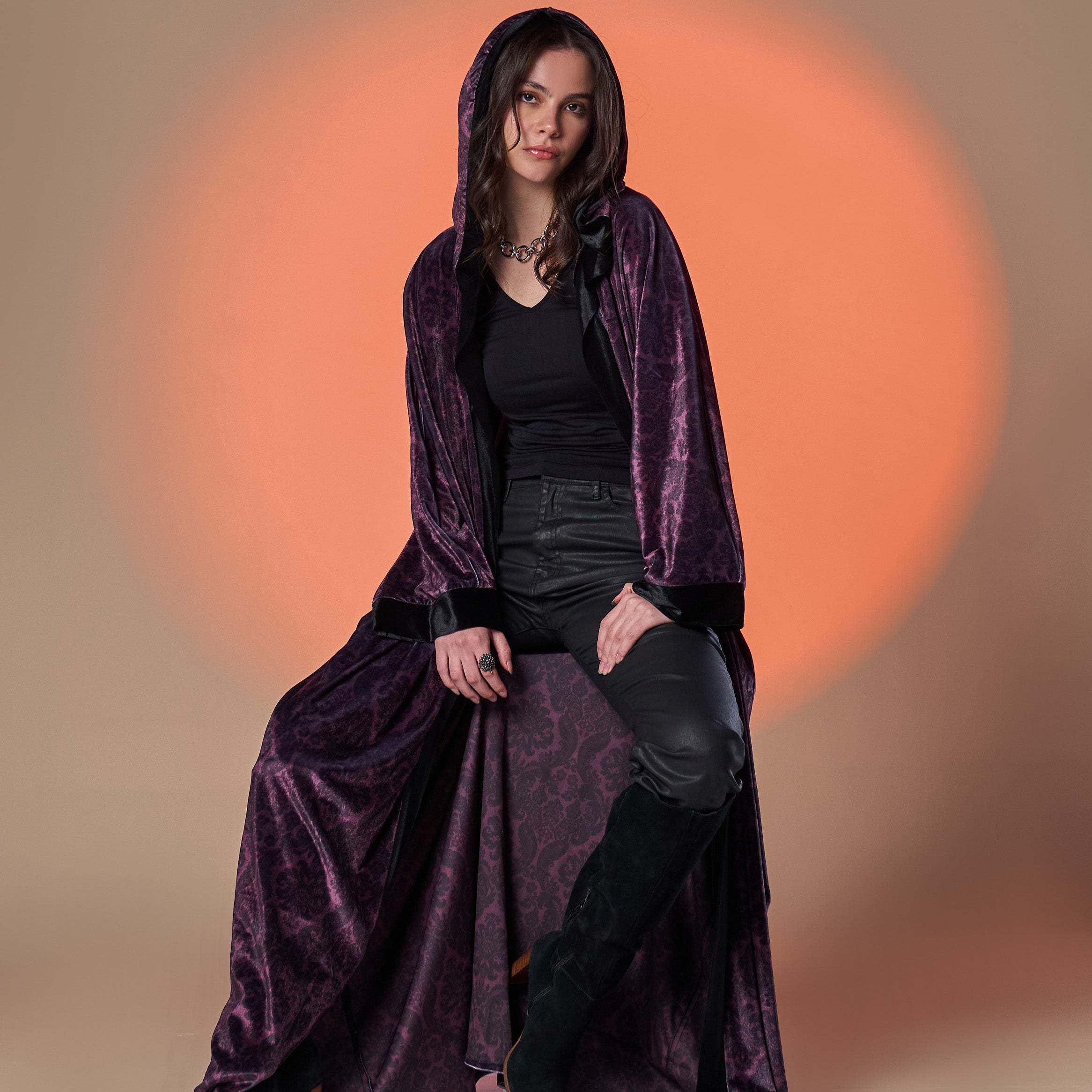Purple Velvet Kaftan