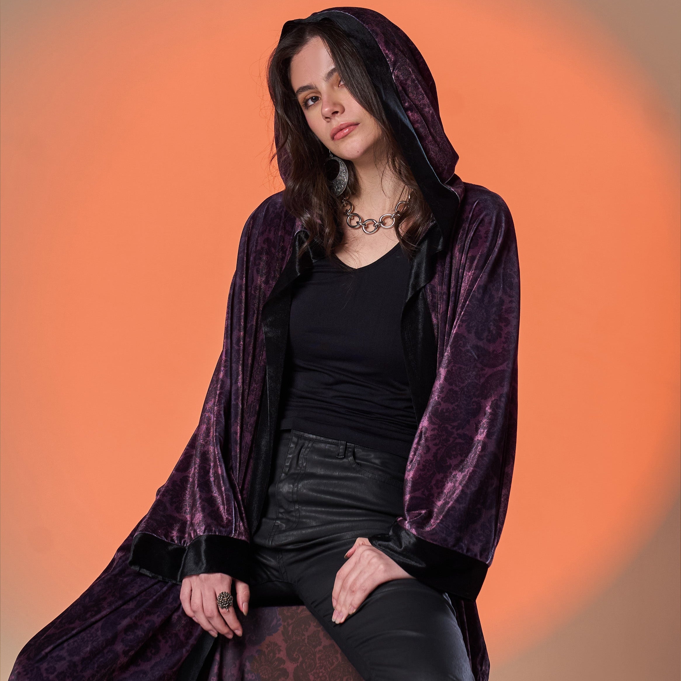 Purple Velvet Kaftan