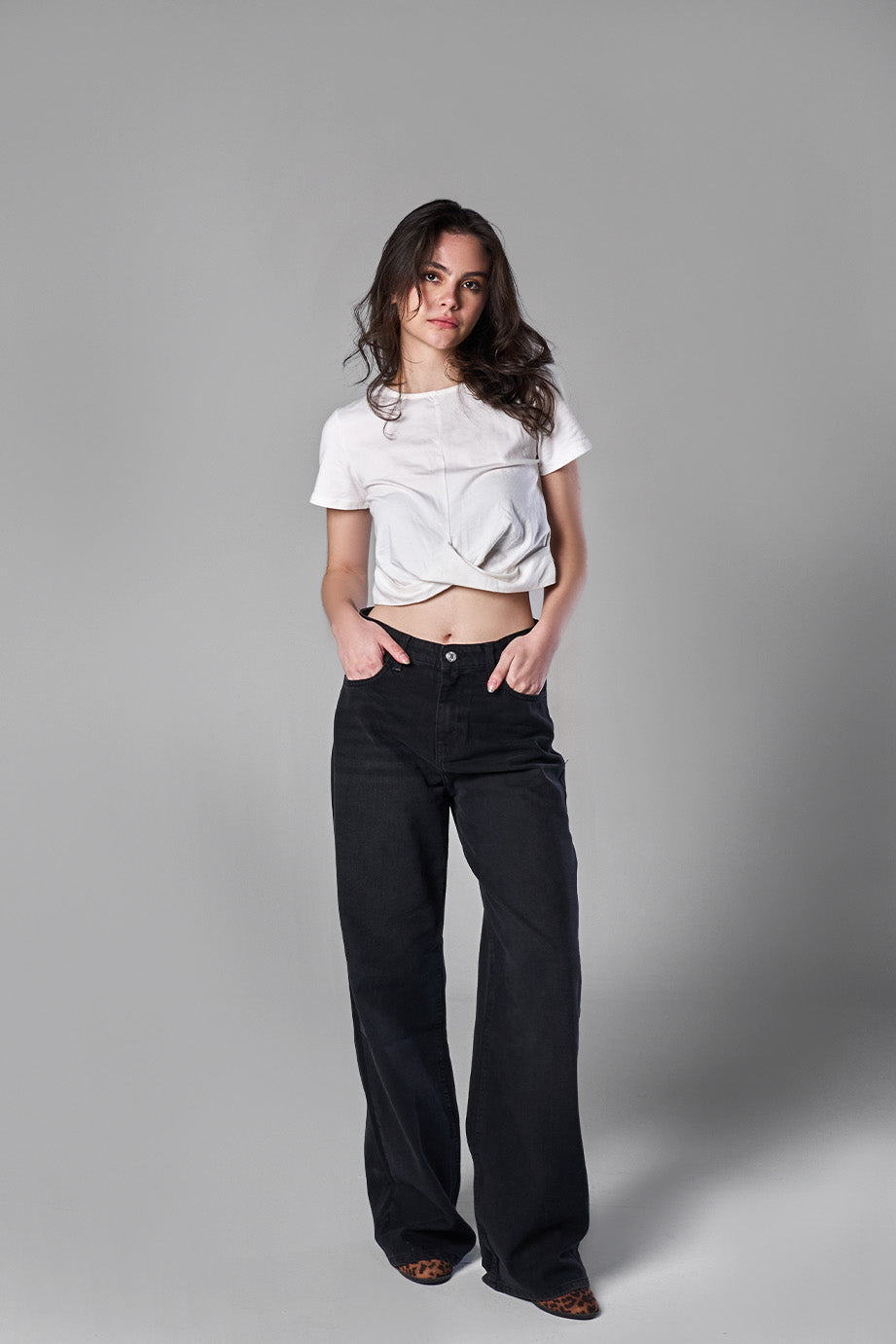 Black wide leg