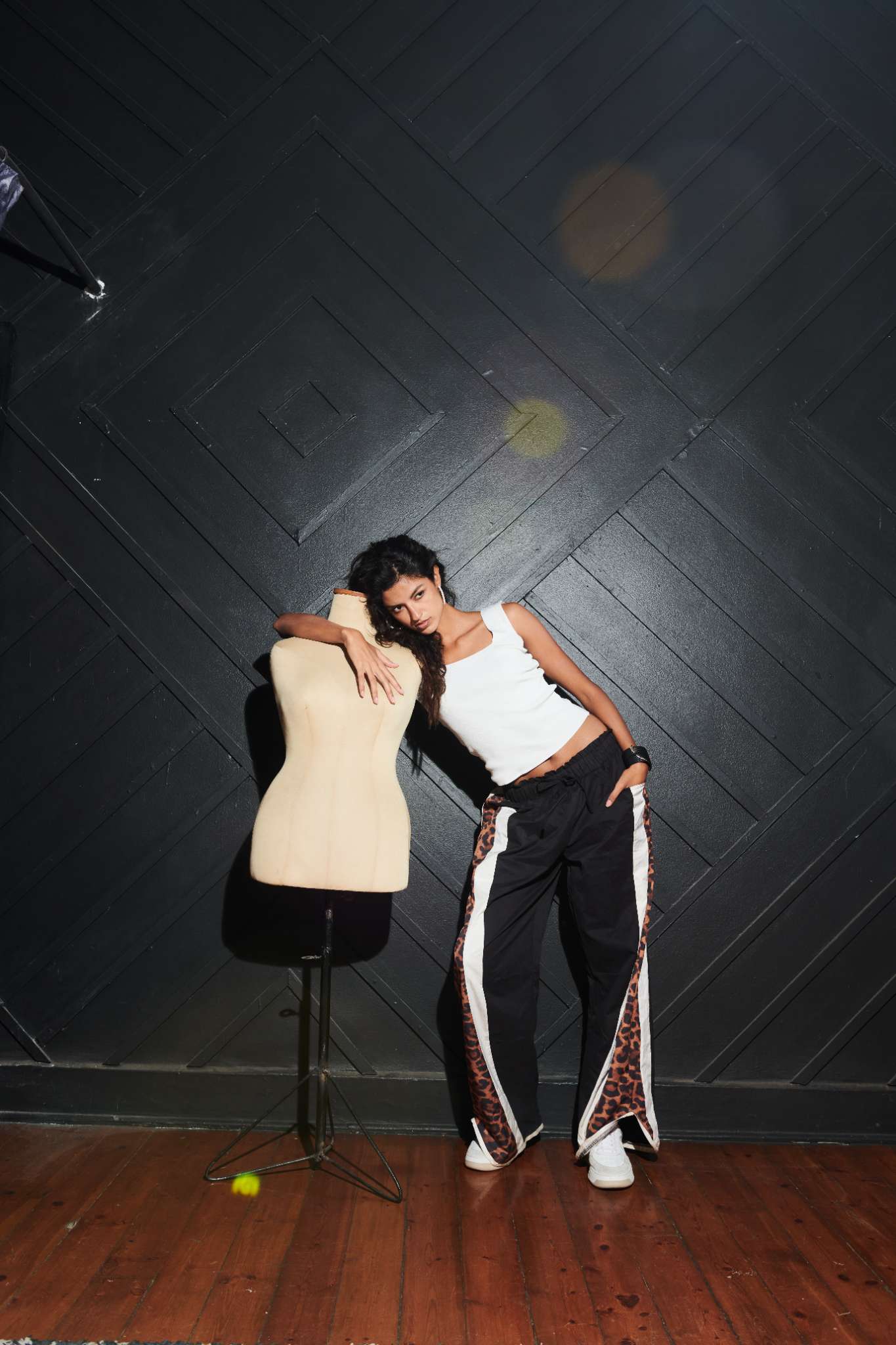 Black * Leapard Pants