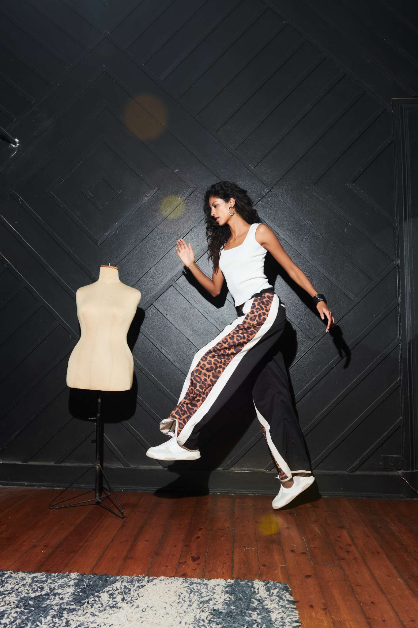 Black * Leapard Pants