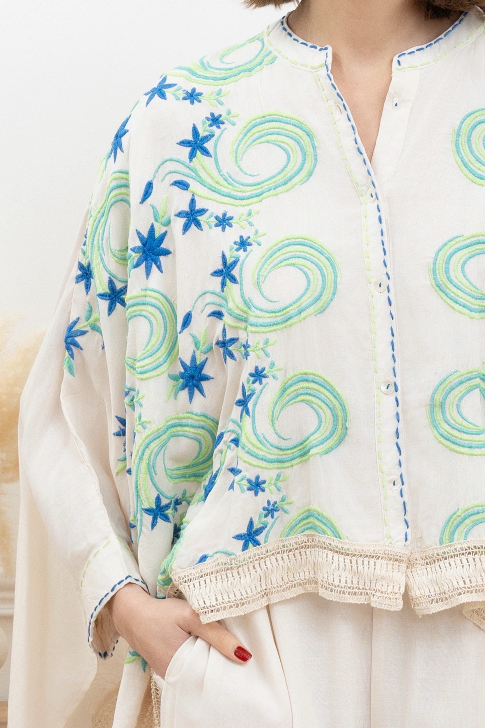 Ensamble set ionm offwhite and green